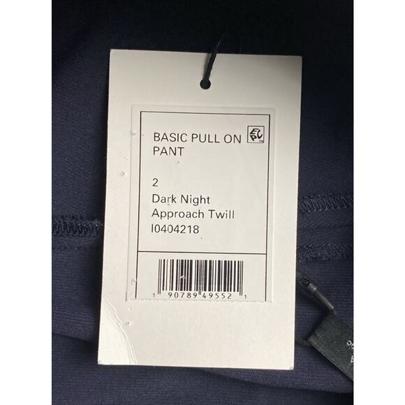 Theory 'Basic Pull On Pant' in Dark Night Approach Twill. Navy, Women's 2. NWT! - Picture 4 of 7